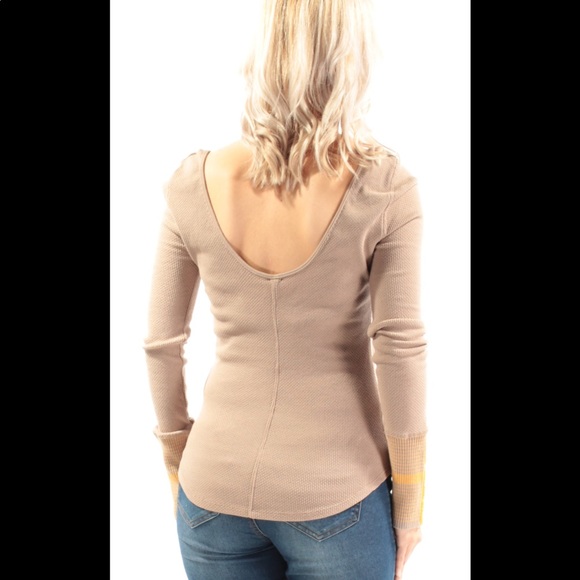 Free People NWT Mod Stripe Cuff Thermal Top - Picture 4 of 16